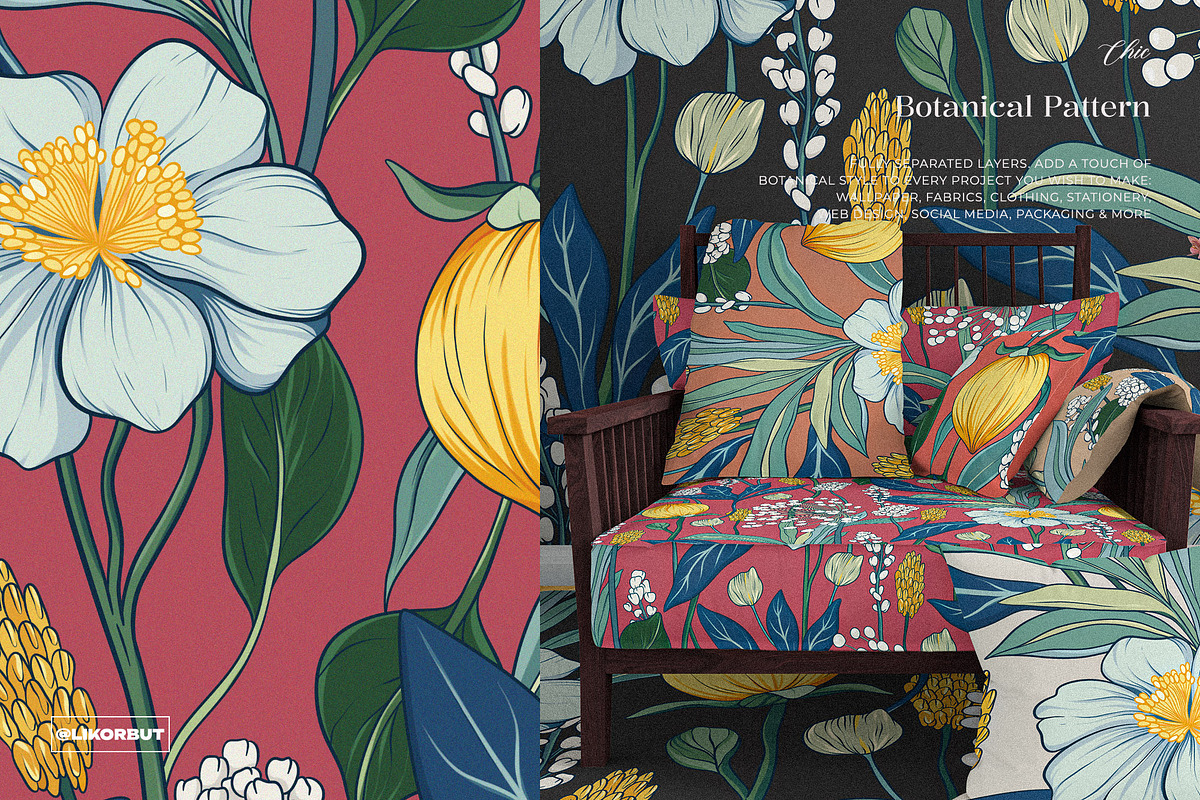 Mori Abstract Flower Pattern & Motif, a Pattern Graphic by likorbut (Photo 5 of 12)