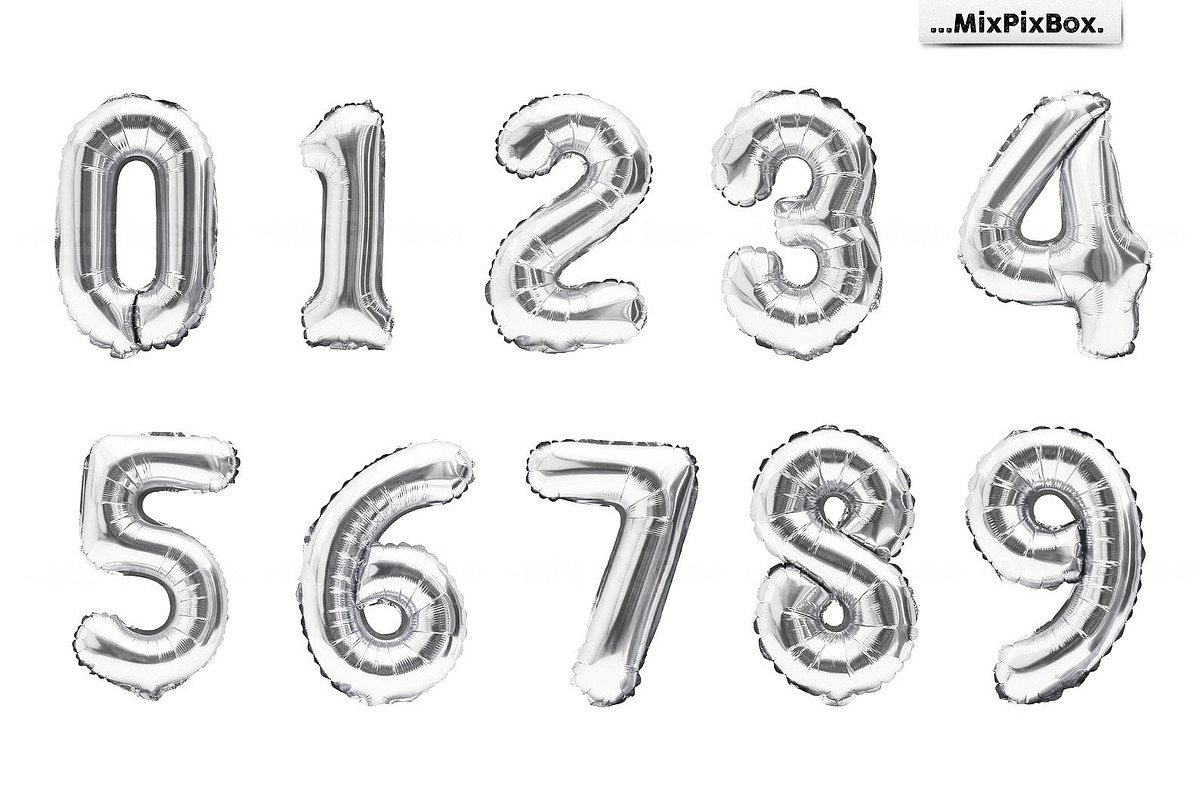 Silver Foil Balloons Photo Overlays, an Object Graphic by MixPixBox (Photo 2 of 4)