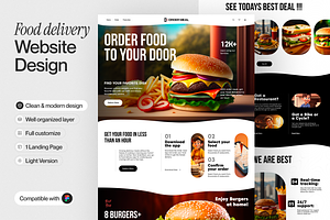 Food delivery Landing Page, a Websites & App Template by sajon.co