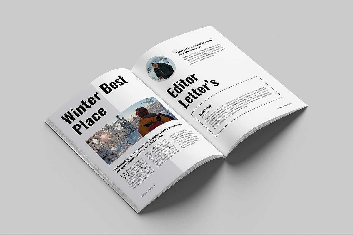 Winter Travel Magazine Template, a Magazine Template by Cleffon_Graphic_Studio (Photo 3 of 11)
