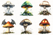 Halloween Mushroom Clipart, an Illustration by OK Design (Thumbnail 3 of 5)