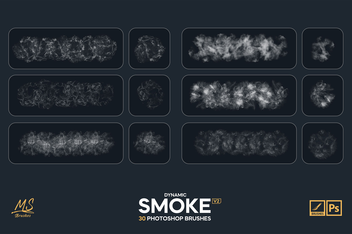 Smoke Photoshop Brushes v2, a Brush Add-On by Mohamed Saber (Photo 4 of 7)