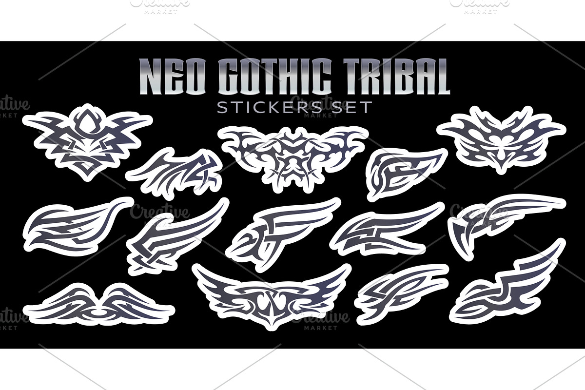 Y2K neo tribal gothic tattoo, a Decorative Illustration by Vector Tradition