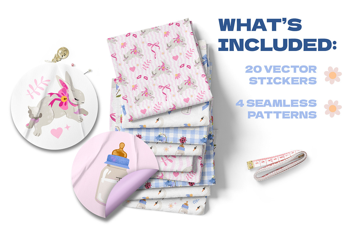 Baby Nursery Stickers & Patterns, a Decorative Illustration by UnaAnya (Photo 2 of 4)