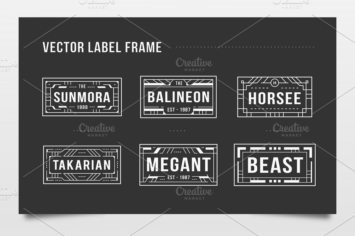 Vector Label Frames, an Object Graphic by fahlide