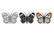 Stylized Butterfly Vector Icon Set, a Solid Icon by Artonix (Thumbnail 2 of 2)
