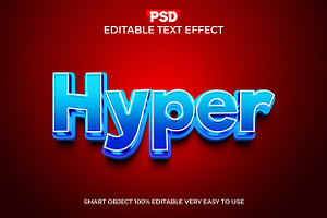 3D Hyper editable PSD text effect, a Layer Style Add-On by Design Fly