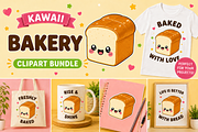 Kawaii Bakery Clipart PNG Bundle, a Food Illustration by QM_ART (Thumbnail 3 of 4)