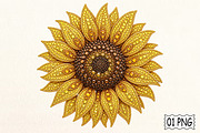 Sunflower Rhinestone PNG, a Seasonal Illustration by Pixels.Craft (Thumbnail 1 of 8)