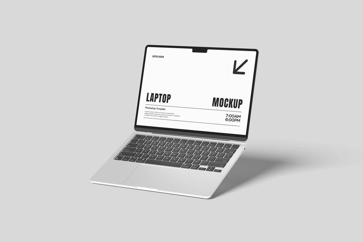 High Quality Laptop Mockup, a Wearable Device Mockup by AndikaGraphic (Photo 5 of 5)