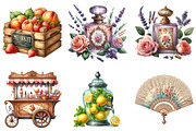 Vintage Summer Decorations Clipart, a Seasonal Illustration by DreamArtGraphic (Thumbnail 3 of 4)