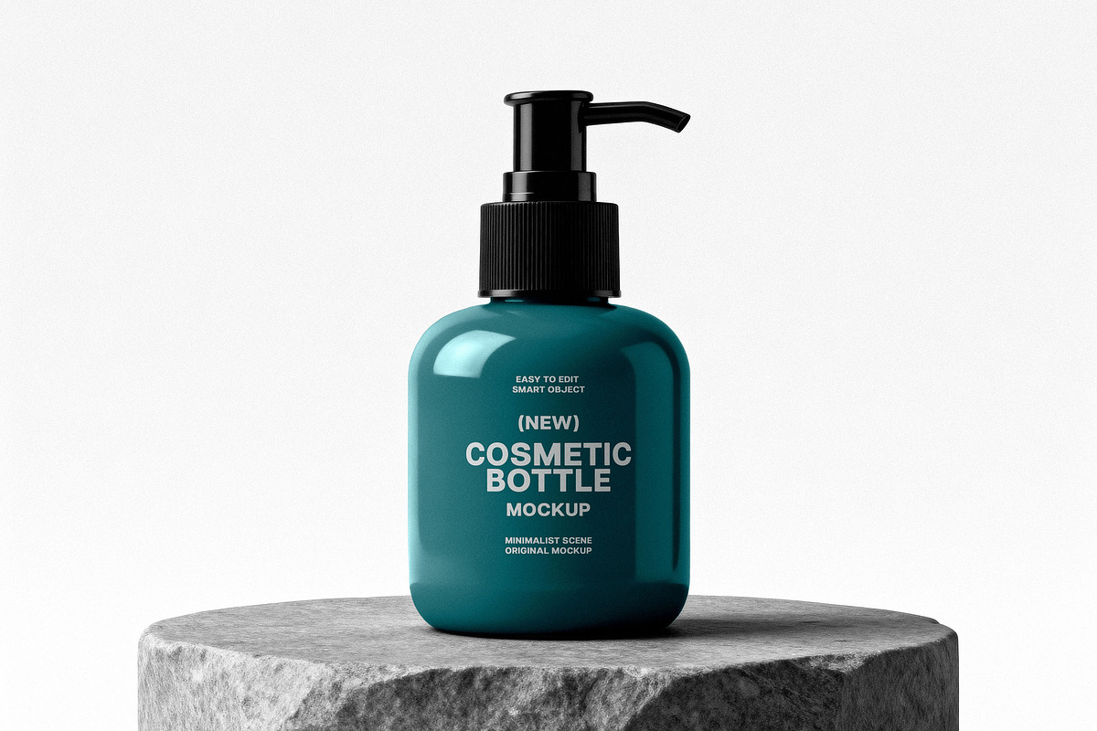 Stubby Shower Gel Bottle Mockup, a Packaging Mockup by Design Squad (Photo 1 of 4)