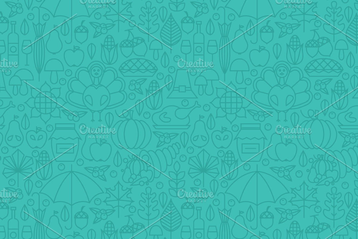 Thanksgiving Line Seamless Patterns, a Pattern Graphic by Anna_leni (Photo 5 of 7)