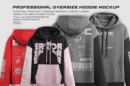 professional oversize hoodie mockup