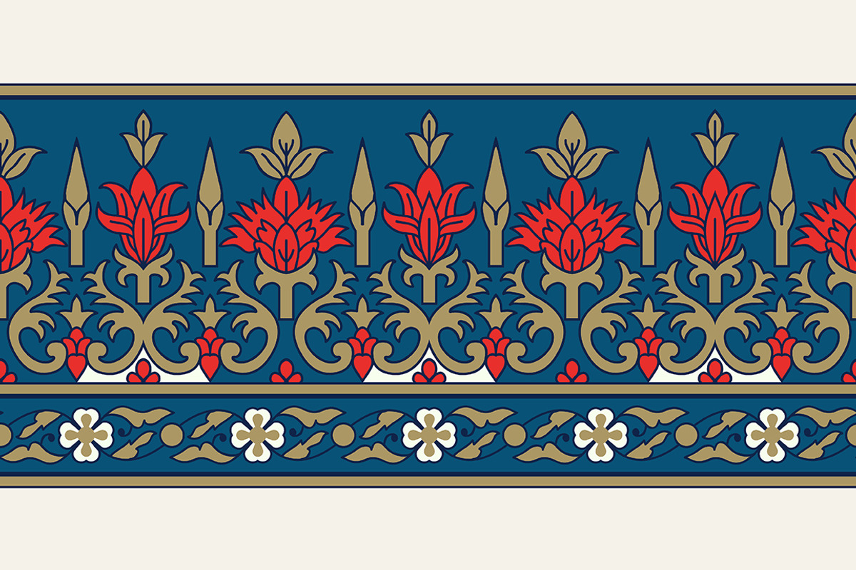 Blue Indian Block Print: Border Vol2, a Pattern Graphic by StabuLaRasa illustration (Photo 8 of 13)