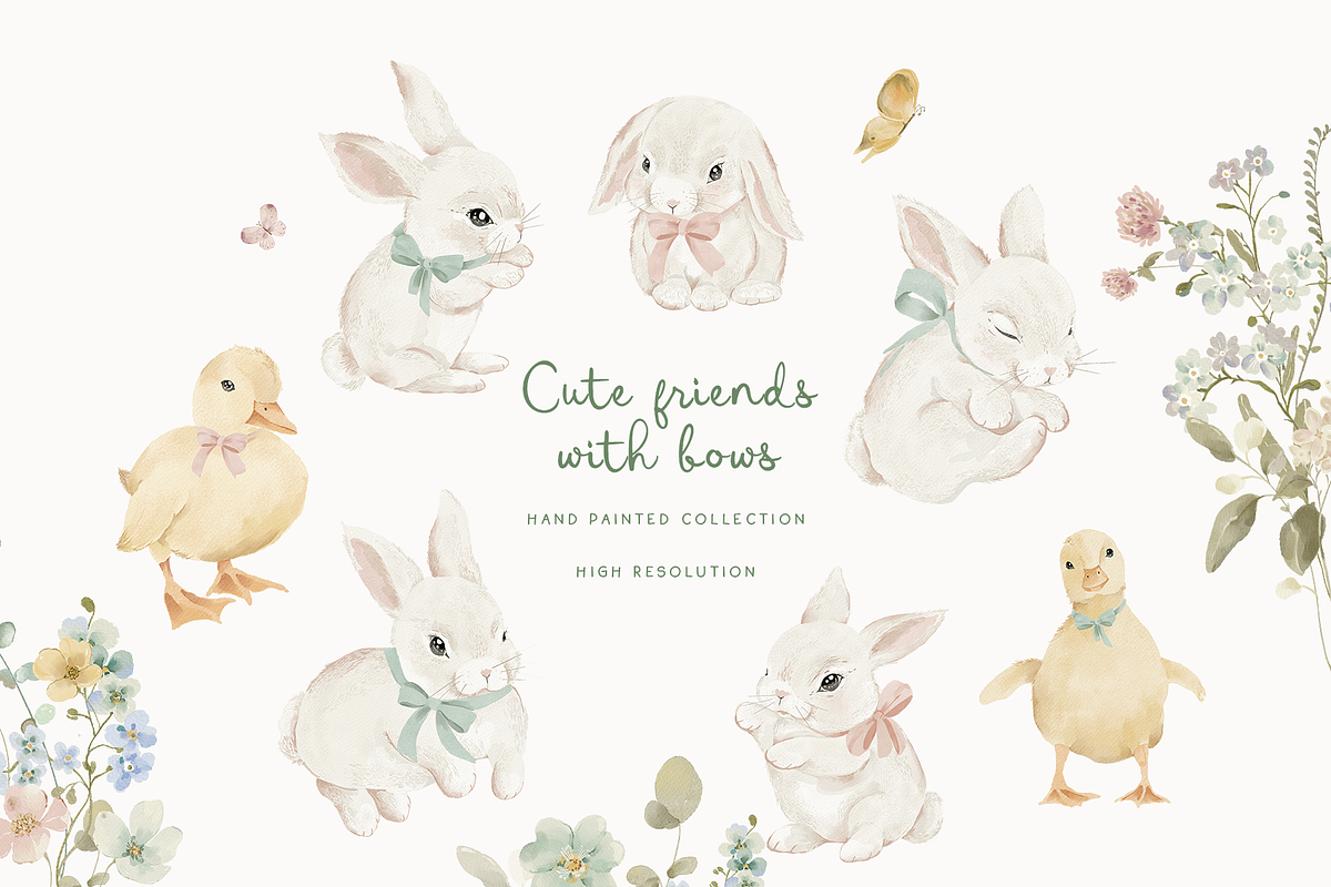 Easter Spring wildflower meadow set, a Decorative Illustration by Grace Noboa Illustrations (Photo 6 of 14)