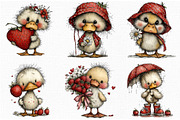 Whimsical Strawberry Duck Clipart, an Animal Illustration by Libby Wishes (Thumbnail 3 of 5)