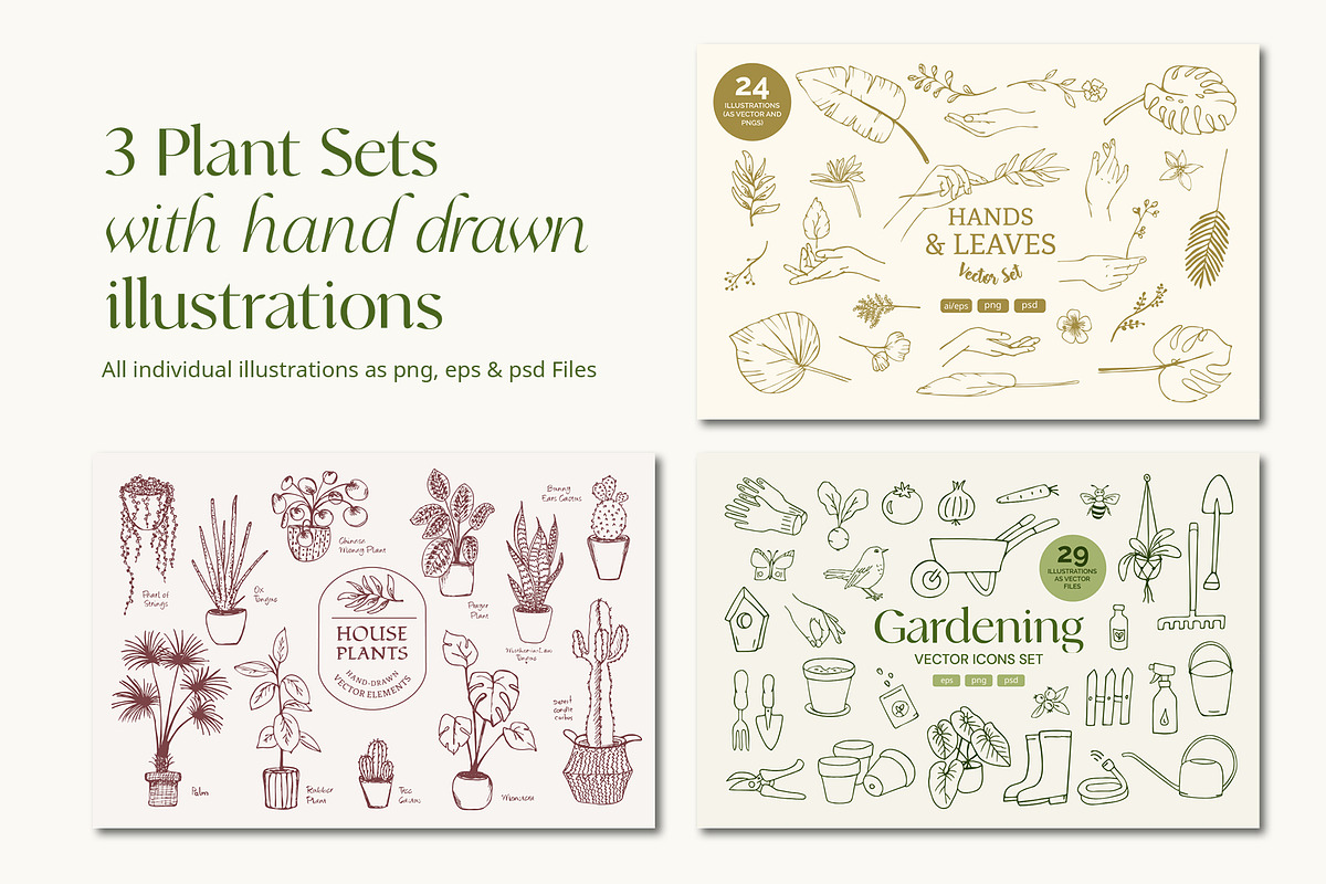 Plant Lover Vector Illustration Set, an Object Illustration by Annakaroline (Photo 2 of 8)