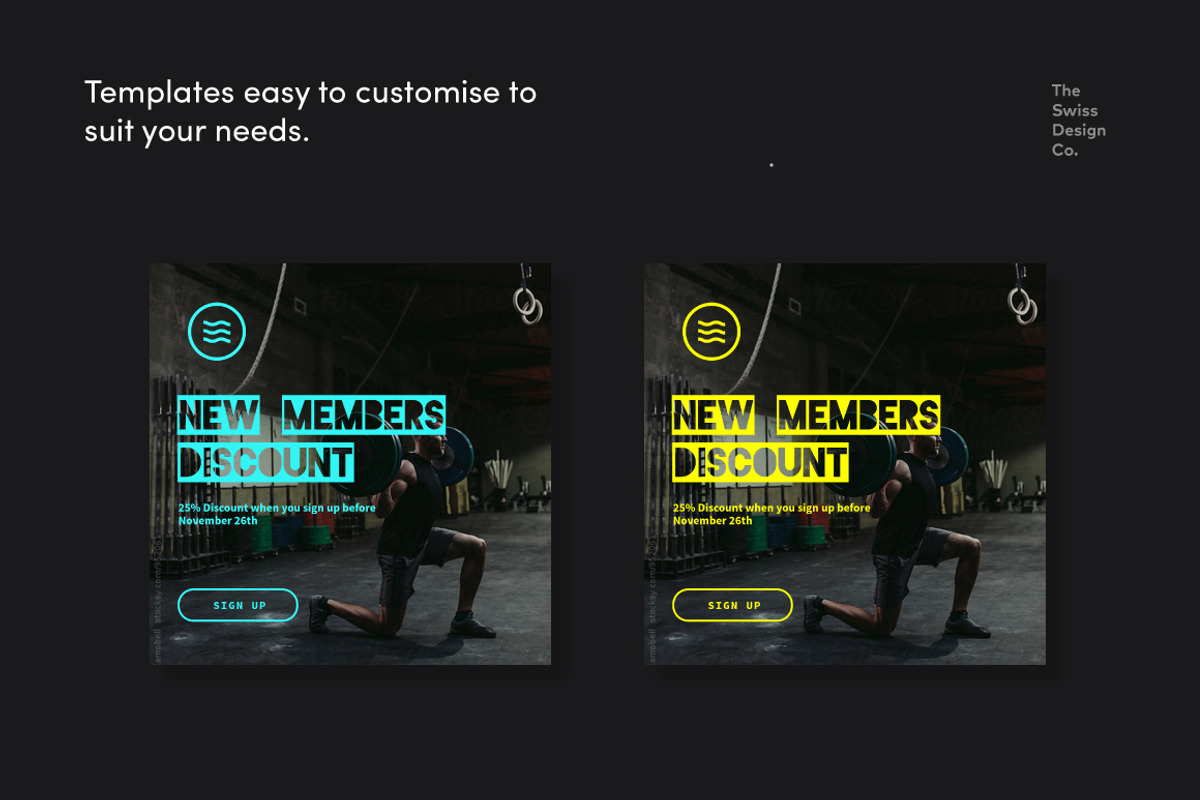 True Grit Fitness Social Media Kit, a Social Media Template by TheSwissDesignCo (Photo 5 of 5)