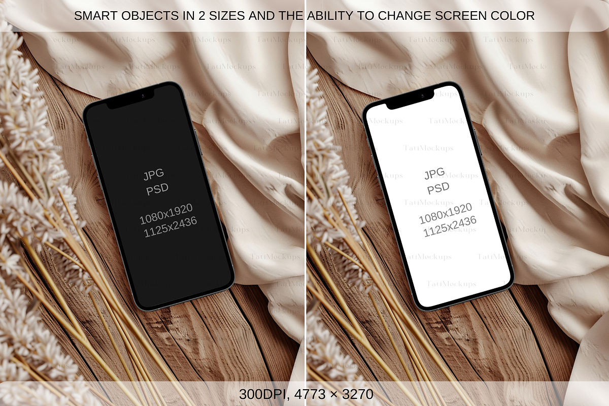 Cellphone Mockup, iPhone Screen Mock, a Product Mockup by TatiMockup (Photo 2 of 7)