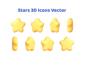 Stars Set 3D Vector
