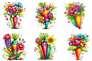 whimsical easter carrot and flower c, an Illustration by Designworld (Thumbnail 2 of 4)