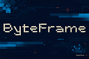ByteFrame - Retro Pixel Font Duo, a Sans Serif Font by PaperMoon (Thumbnail 1 of 8)