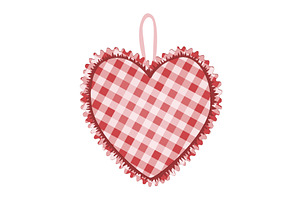 Hand made textile tattersall heart, an Object Illustration by Toltemara