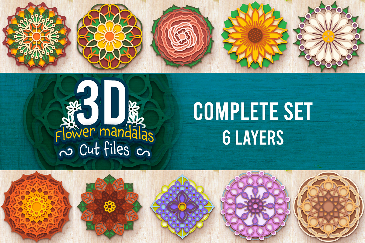 10 - 3D Flower Mandalas Collection, an Object Graphic by Arshad Ali (Photo 4 of 18)