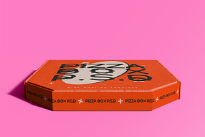 3d Closed Pizza Box Mockup