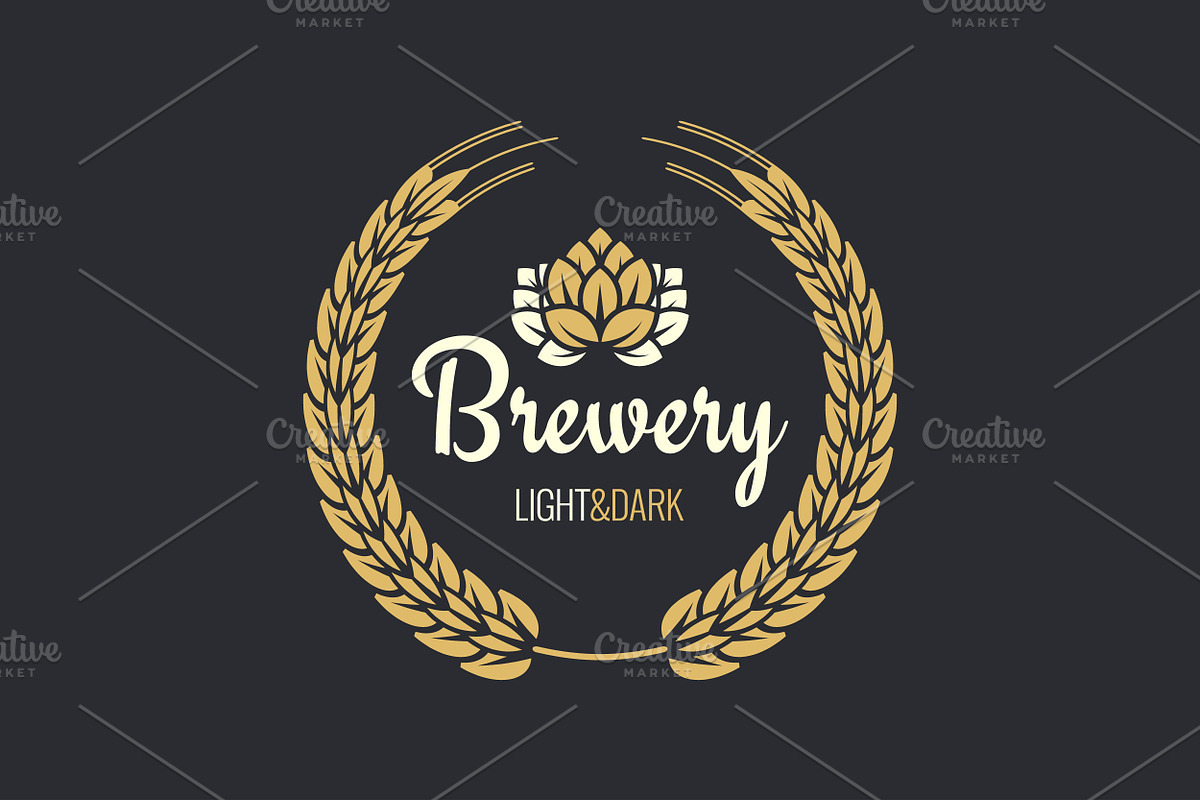 Beer Label Vintage Design Background, an Object Illustration by PushLogo (Photo 2 of 3)