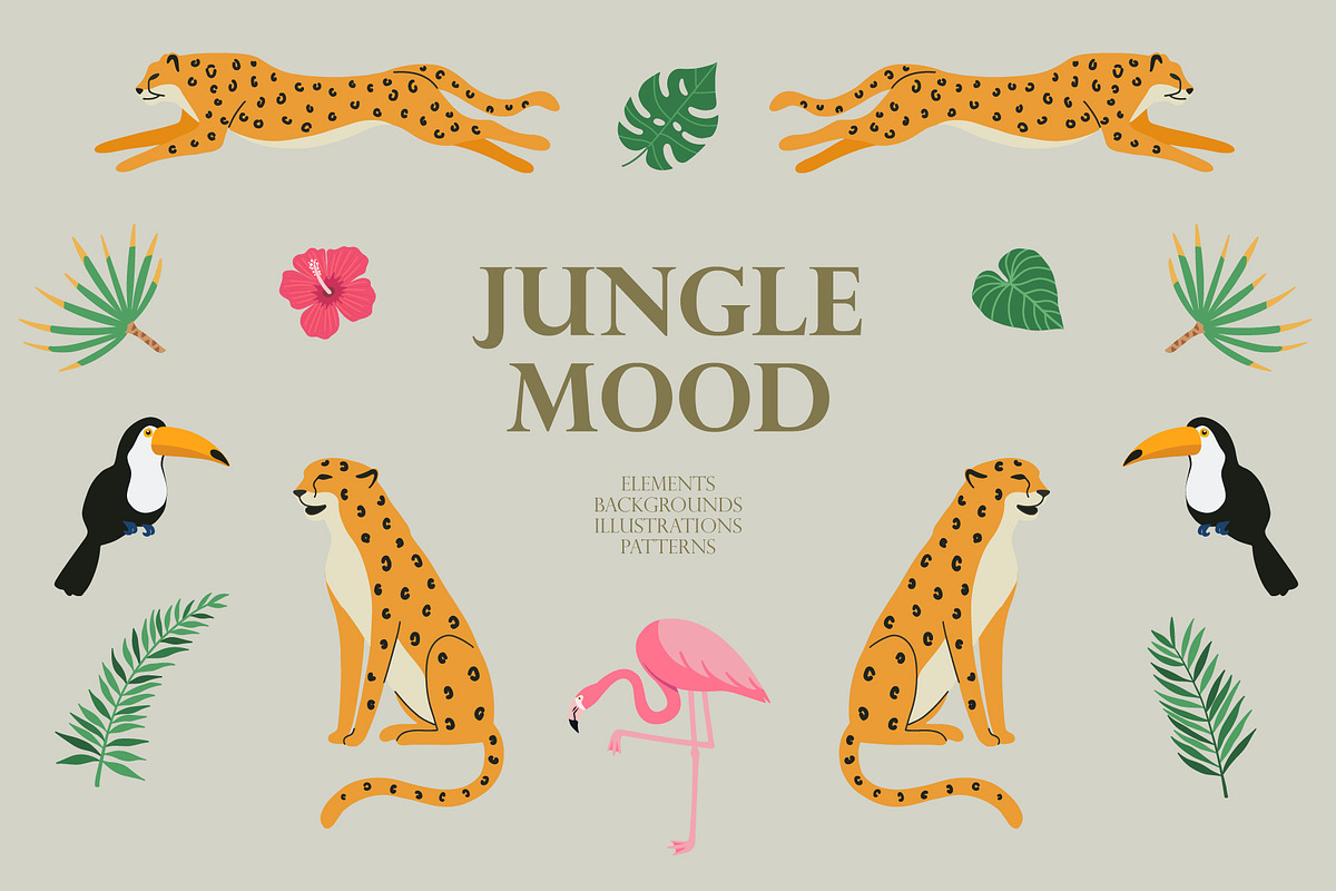 Jungle Mood Clipart, an Animal Illustration by mejorana (Photo 1 of 11)