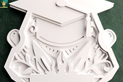 Graduation Cap Wall Art 3D Layered, an Object Illustration by pixaroma (Thumbnail 7 of 8)