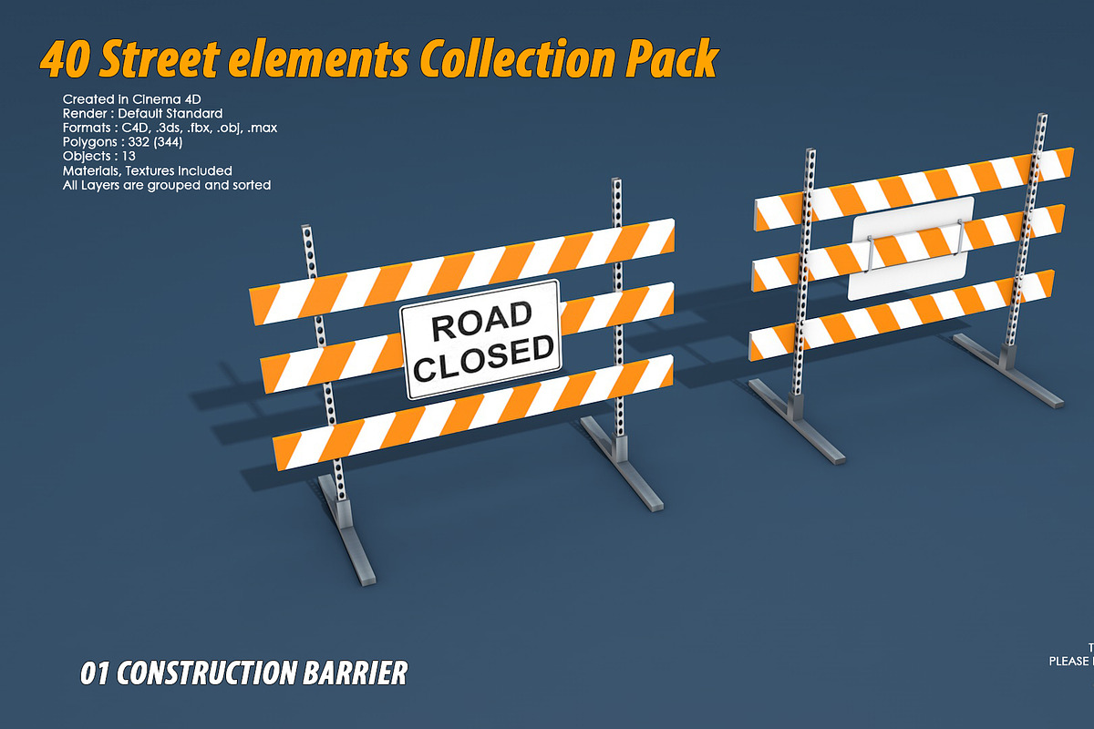 40 Street elements Collection Pack, an Architecture 3D Model by multimedia4ds (Photo 2 of 70)
