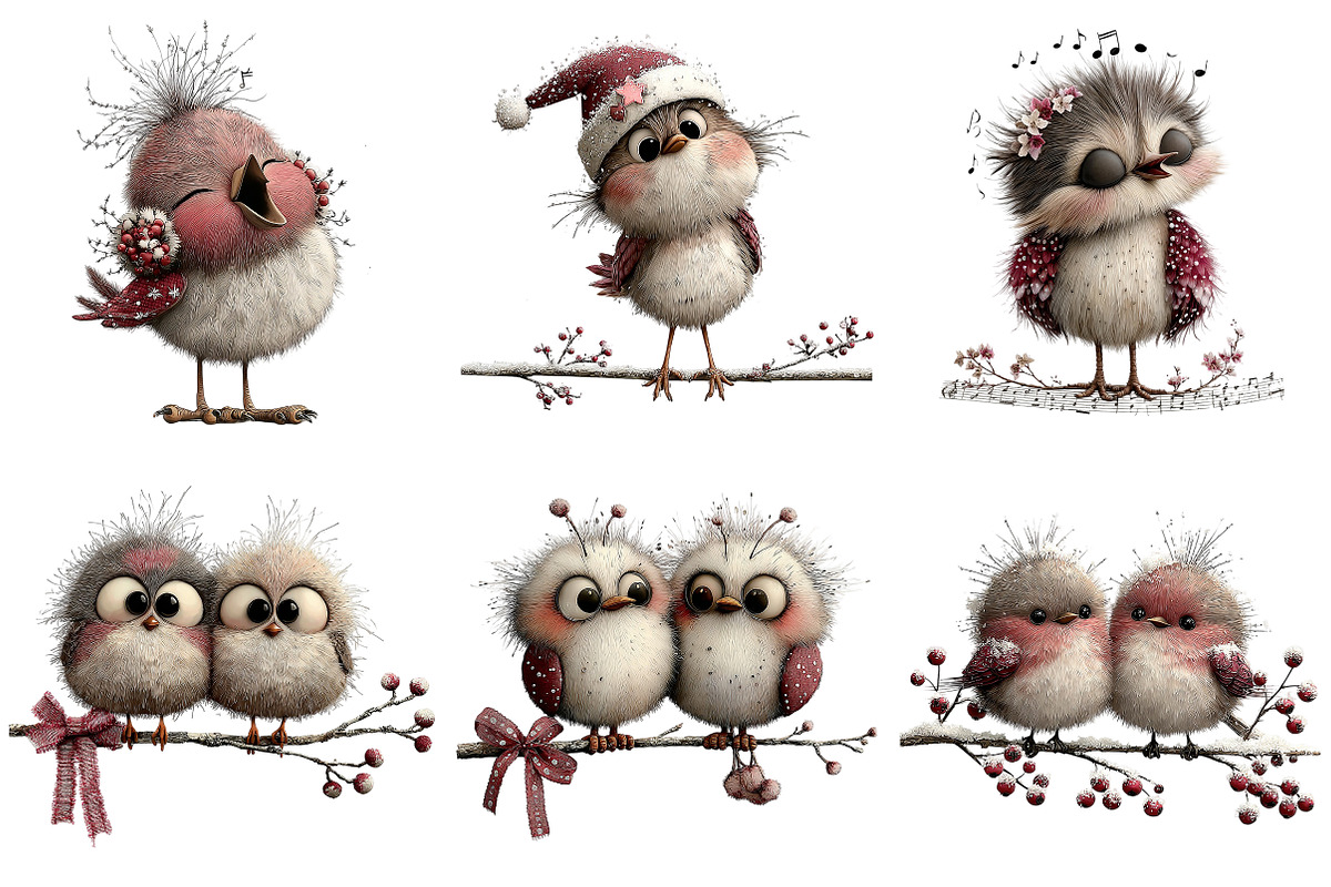Christmas Birds Clipart, an Illustration by Craft Nest (Photo 3 of 9)