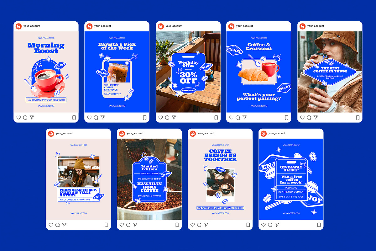 Coffee Shop Instagram Templates, a Social Media Template by Supanium Studio (Photo 4 of 5)