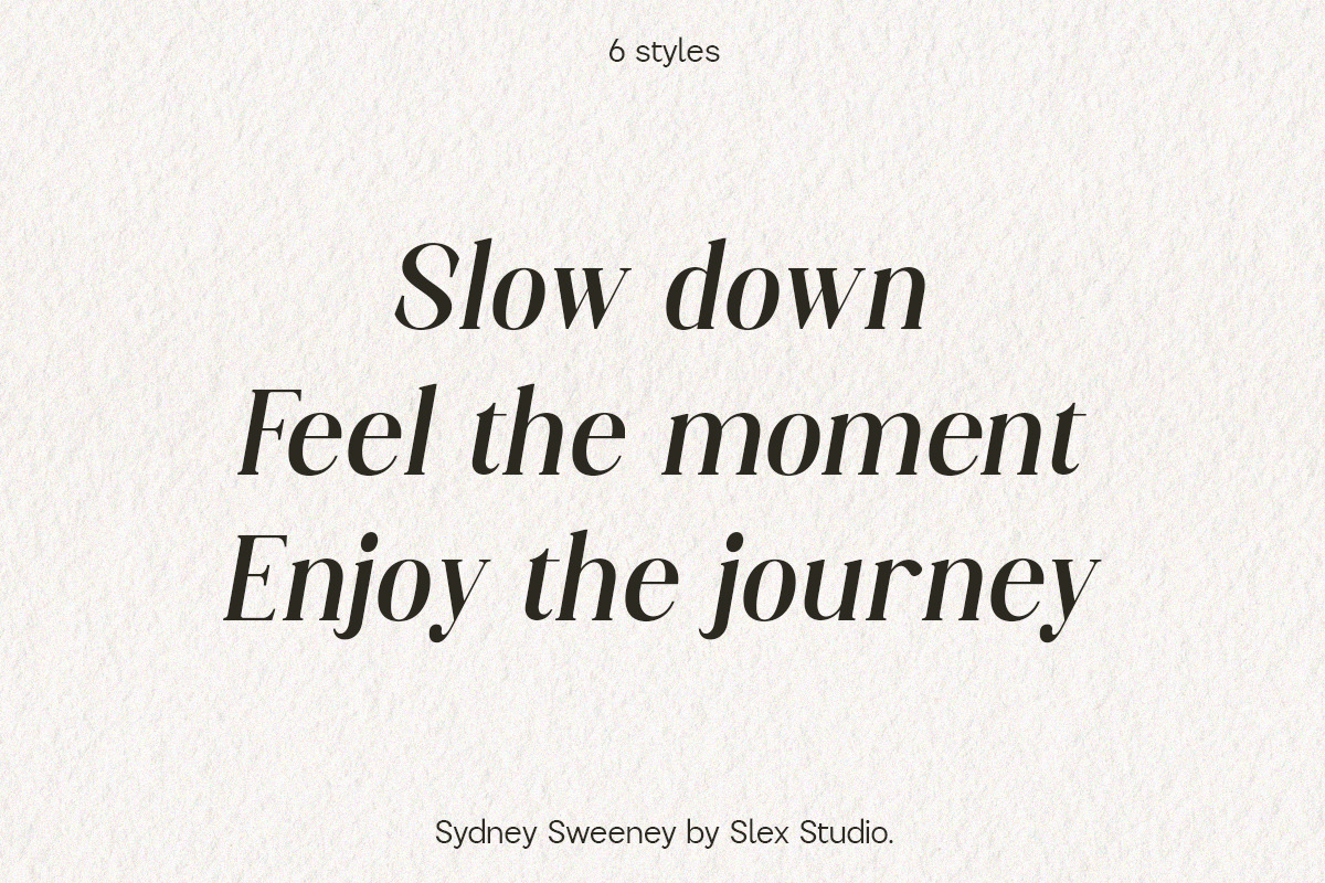 Sydney Sweeney, a Serif Font by Slex Studio (Photo 8 of 12)