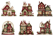 Whimsical Christmas House Clipart, an Illustration by designcity5 (Thumbnail 4 of 5)