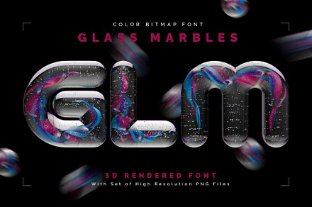Glass Marbles — Color Bitmap Font, a Symbol Font by Gleb Guralnyk