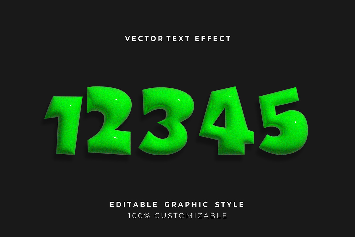 Glossy Green Bubble Text Effect preview 2