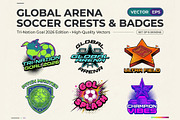 Soccer Crest 2026 Neon Badge EPS Set, an Object Graphic by NH graphic (Thumbnail 1 of 5)