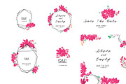 PINK FLOWER BANNER WEDDING Template, a Decorative Illustration by MooBeer (Thumbnail 3 of 4)