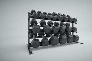 Hex Dumbbell Set And Rack