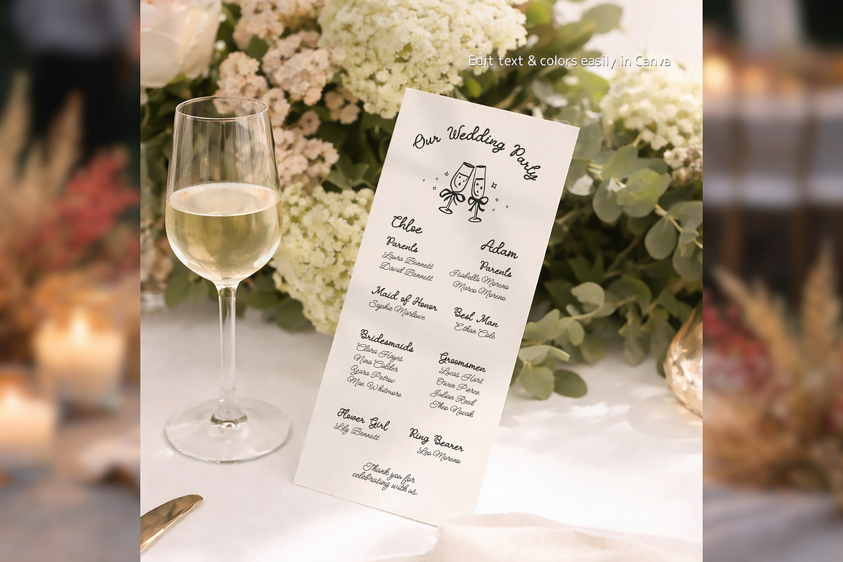 Wedding Program Canva Template bd003, a Card Template by TyphoonStudio (Photo 6 of 9)