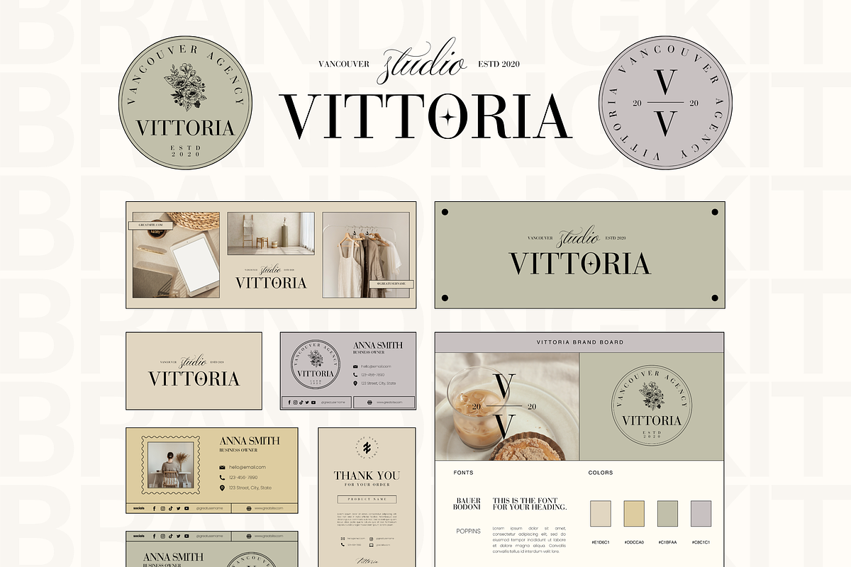 Canva Modern Colorful Branding Kit, a Branding & Logo Template by Branding Babe Co. (Photo 1 of 9)