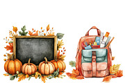 Autumn Back to School Clipart, a Seasonal Illustration by Designworld (Thumbnail 3 of 6)