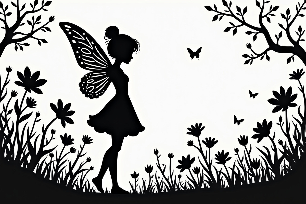 Silhouette of Fairy with Butterflie, an Illustration by Amazin_art (Photo 6 of 21)