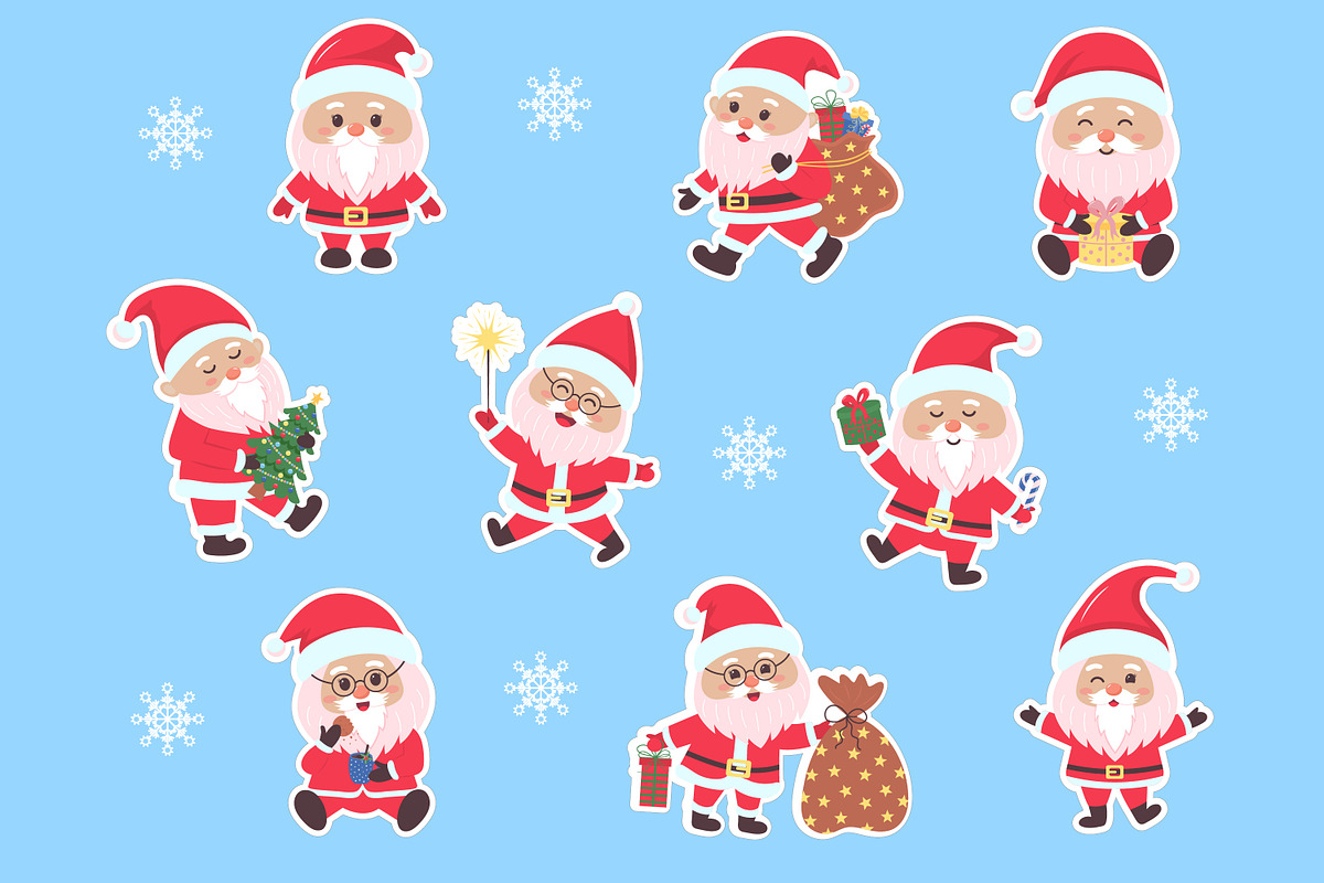 Santa Claus stickers, a Person Illustration by JulyGart (Photo 2 of 4)