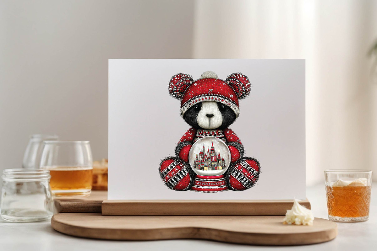 Whimsical Christmas Teddy Bear Clip, an Animal Illustration by SVGArt (Photo 4 of 9)