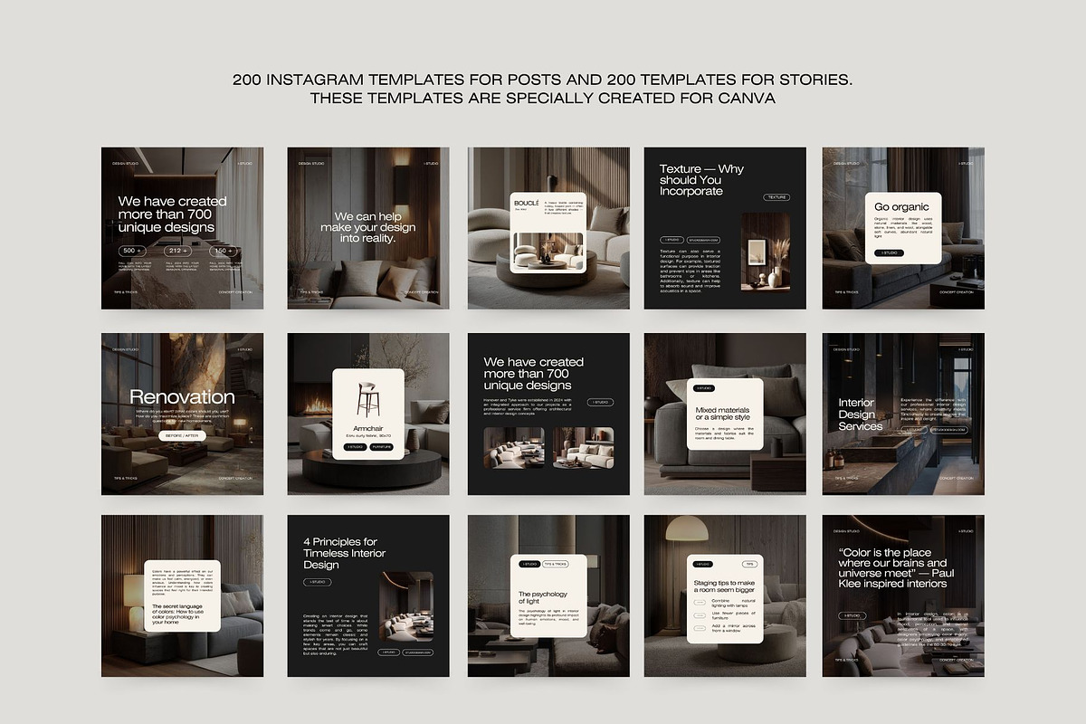 Interior Design Instagram Bundle III, a Social Media Template by Instprofi | Studio Estimo (Photo 39 of 49)